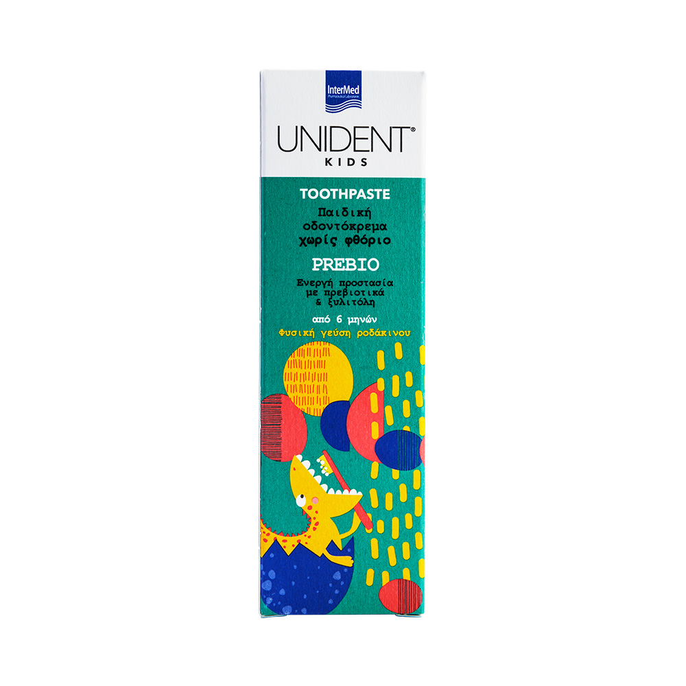 INTERMED - UNIDENT KIDS PREBIO Παιδική Οδοντόκρεμα χωρίς φθόριο - 50ml